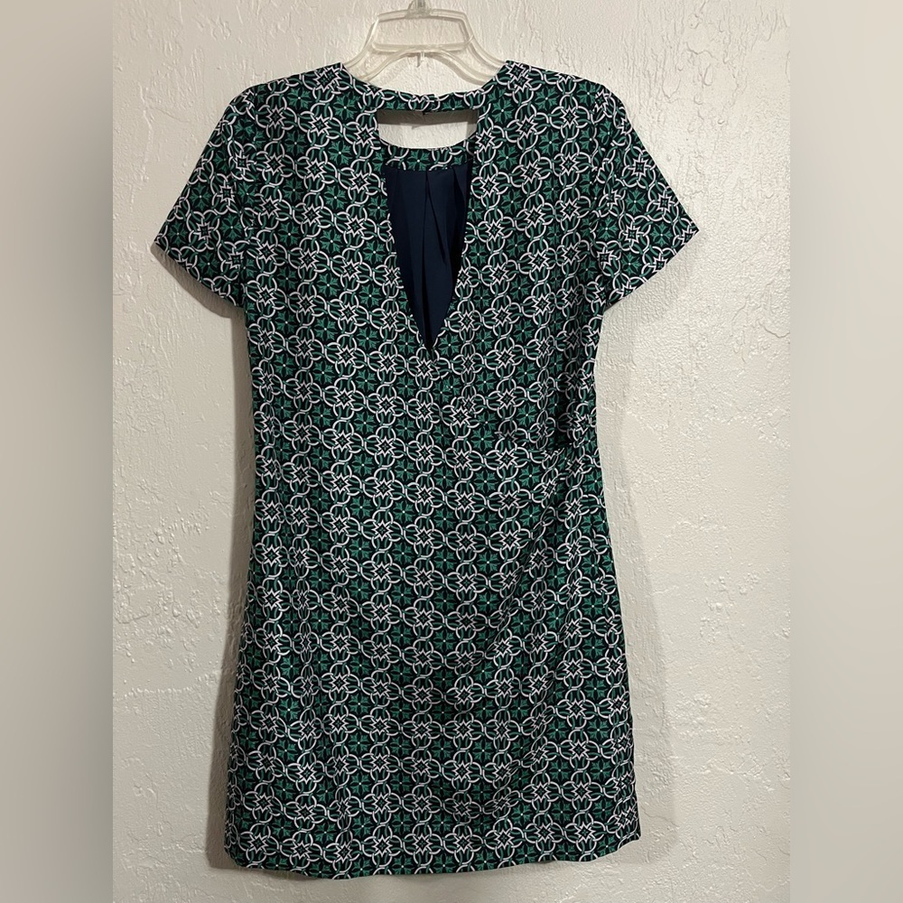 J. Crew 100% Silk Lattice Work Dress Size 2 - Picture 4 of 8